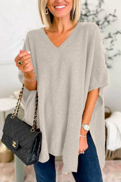 Damen Pullover Weich Oversized Geschnitten