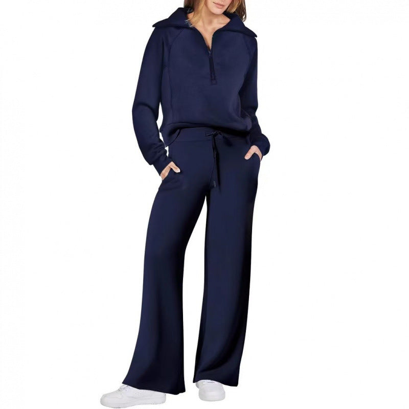 Damen Sportset mit Stehkragen und Hosenträger