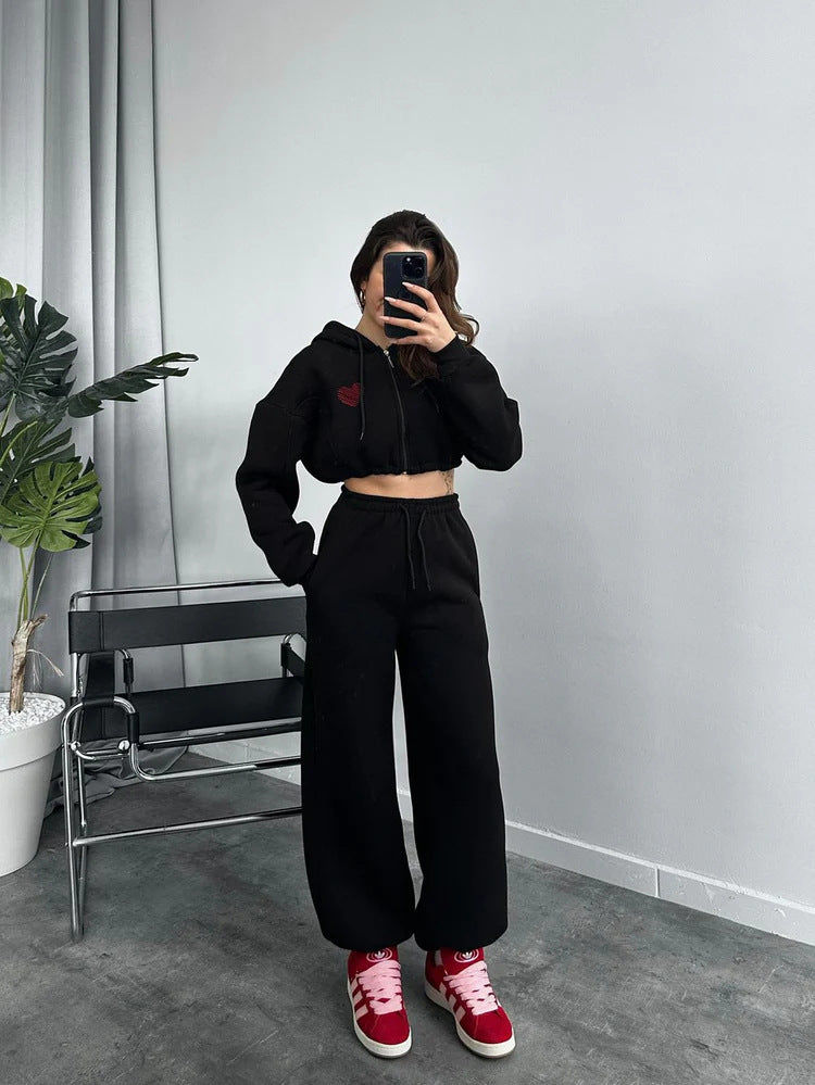 Damen Sportanzug Hoodie Jogginghose Set Bequem