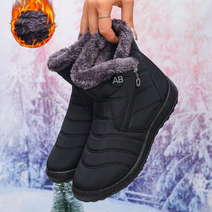 Damen Winterstiefel Warm Kuschelig Reißverschluss