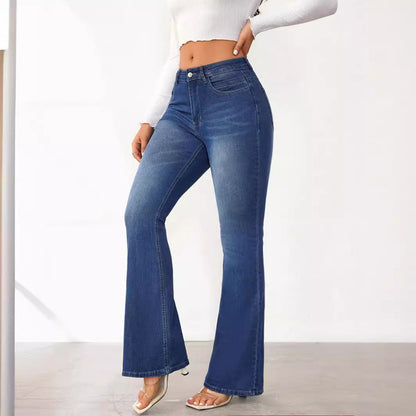 Damenhose High-Waist Flare Jeans Stretch - IdealeKleiden
