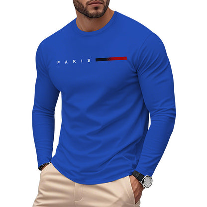 Herren T-Shirt Langarm Modern Paris Design