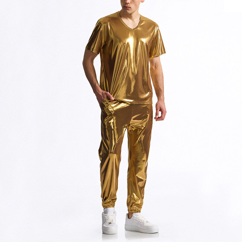 Herren Sportanzug Glänzend Modern Elastisch