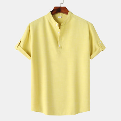Herren Kurzarmhemd Modern Henley Style