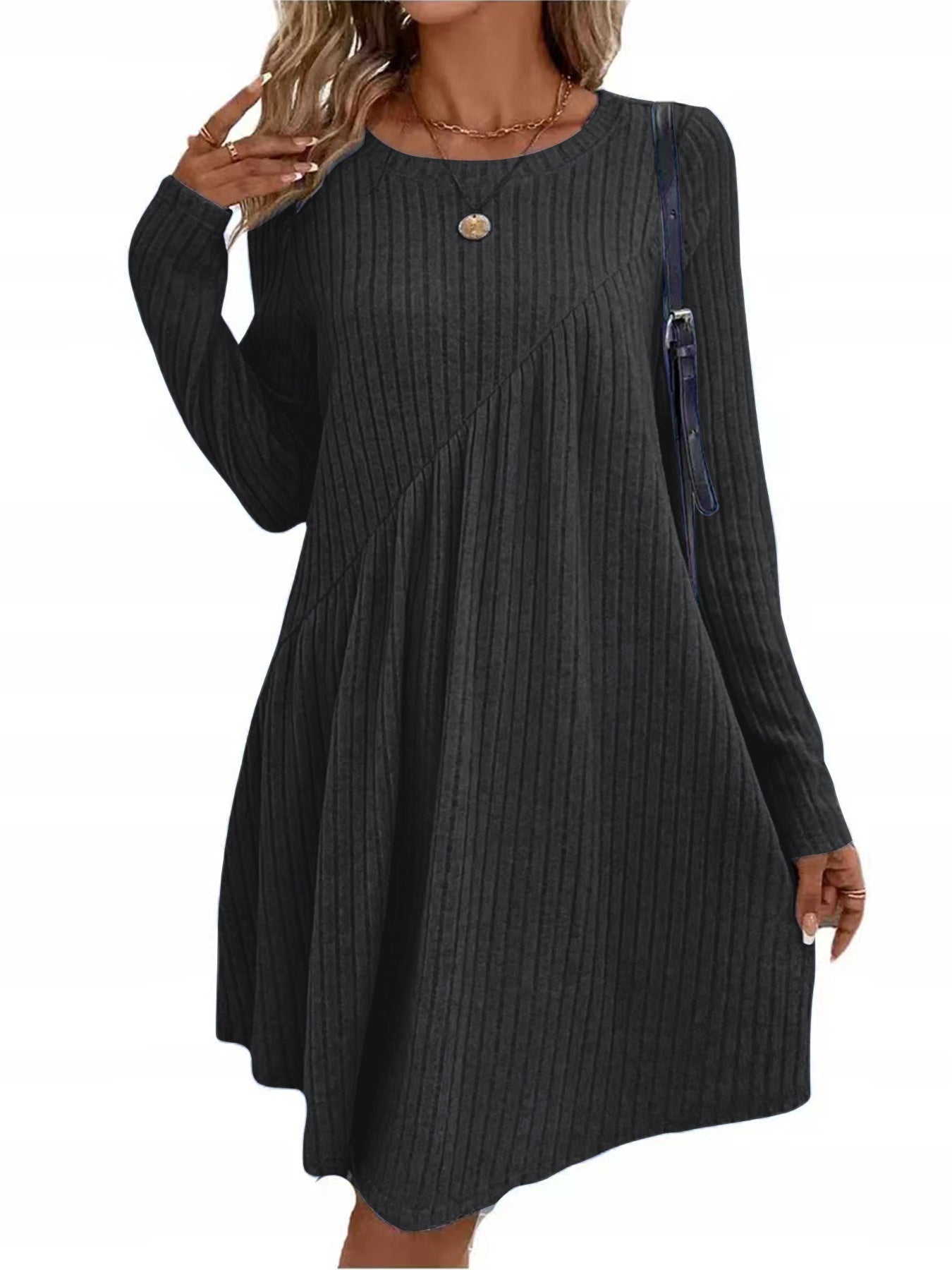 Damen Kleid Lässig Asymmetrisch Trendy