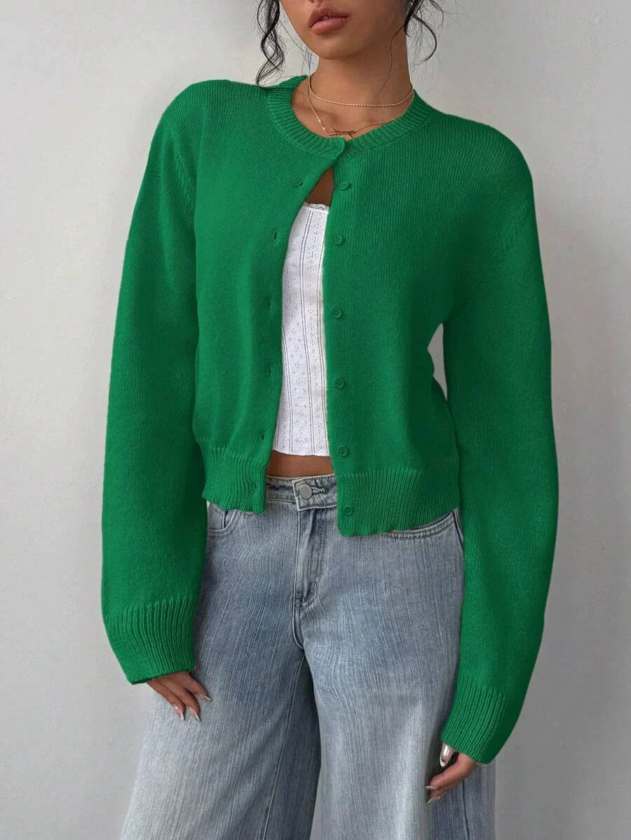 Weiche Strickjacke Damen Pullover Cropped Fit