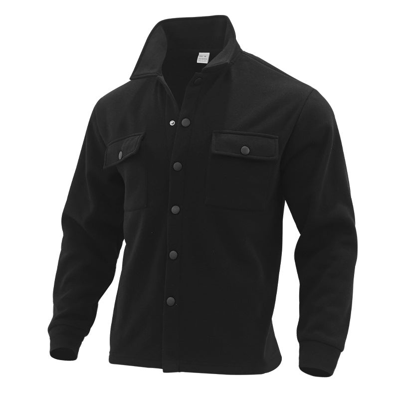 Herren Fleece Jacke Stehkragen Modisch