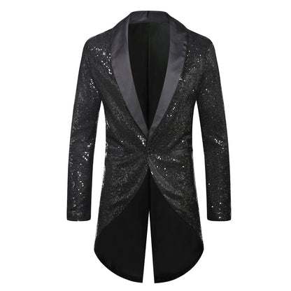 Herren Anzugblazer Glitzer Effekt Elegant Schalkragen