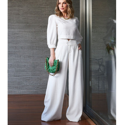 Damen Chic Zweiteiler Set Bluse Hose - IdealeKleiden