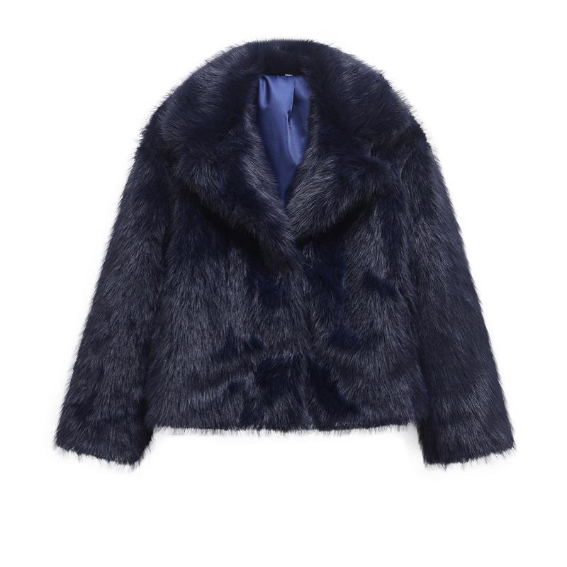 Damen Fellblazer Elegant Lang