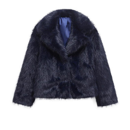Damen Fellblazer Elegant Lang