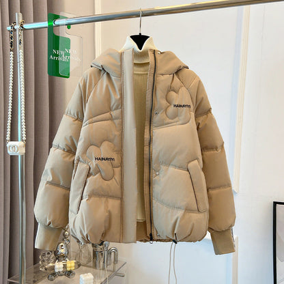Damen Kurzjacke Daunen Kapuze Winterjacke Praktisch