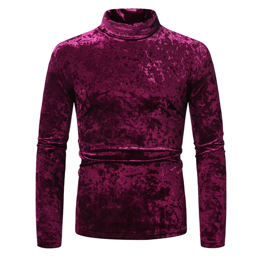 Herren Rollkragenpullover Samt Elegant Modern