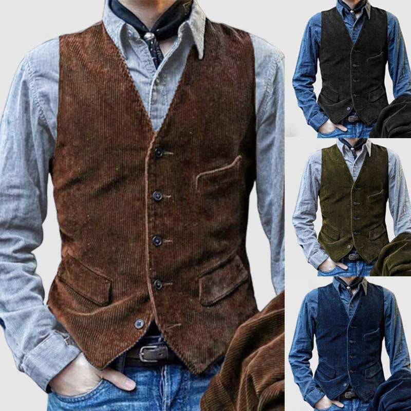Herren Cordweste Elegant Modern Schnitt - IdealeKleiden