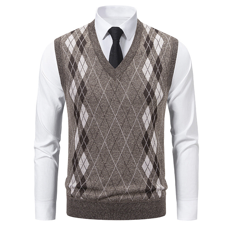 Herren Pullunder Argyle Muster Elegantes Design