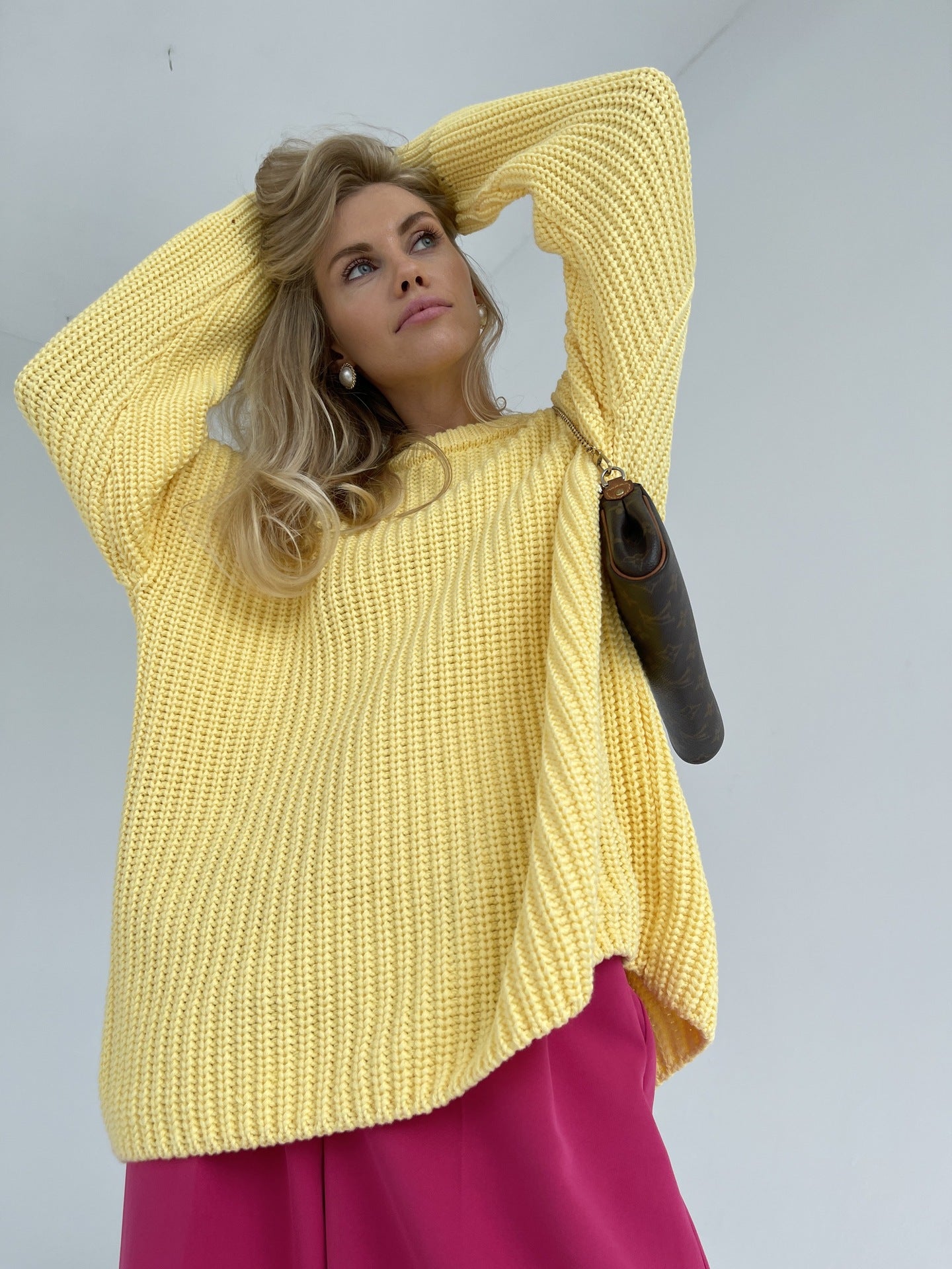 Große Strickjacke Rippmuster Entspanntes Design - IdealeKleiden