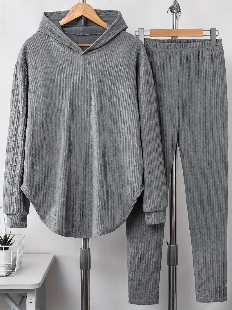 Damen Sweatanzug Lässig Strukturiert Komfort Set