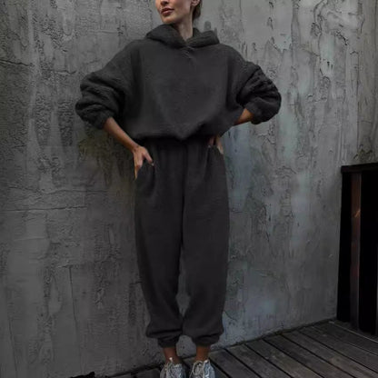 Bequeme Loungewear Set Fleece Hoodie Hose