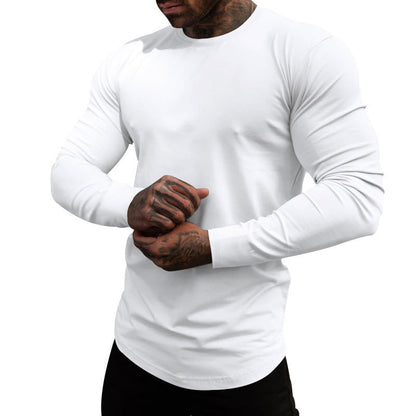 Herren Langarmshirt Weich Baumwolle Rundhals