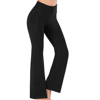 Damen Sportleggings Hoch Bund Bequem Mit Seitentaschen