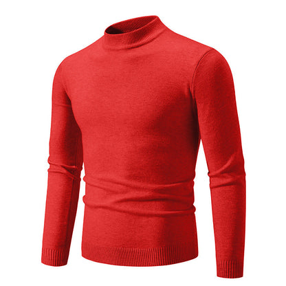 Herren Pullover Fein Strick Hochkragen Elegant