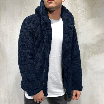 Plüschfleece-Jacke Kapuze Weich