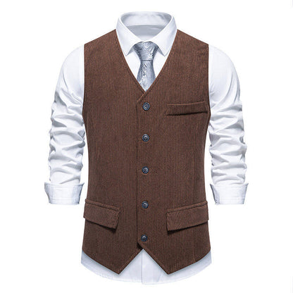 Herren Anzugweste Klassisch Herringbone Design Praktisch