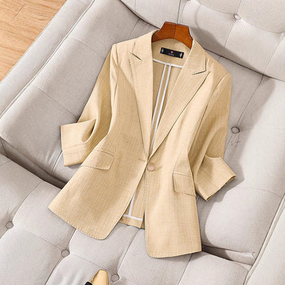 Eleganter Blazer Damen Taillierte Passform 3/4 Ärmel Luxus Qualität