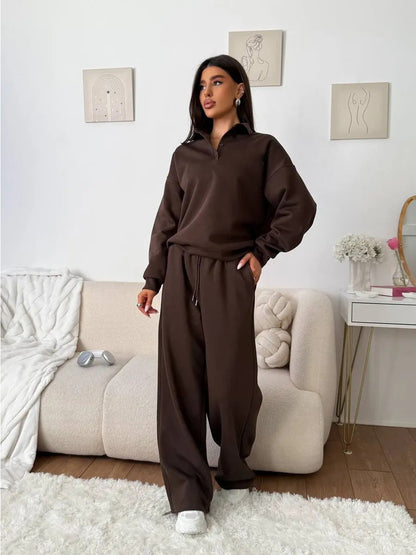 Damen Leichtes Poloshirt und Comfort Hosen Set