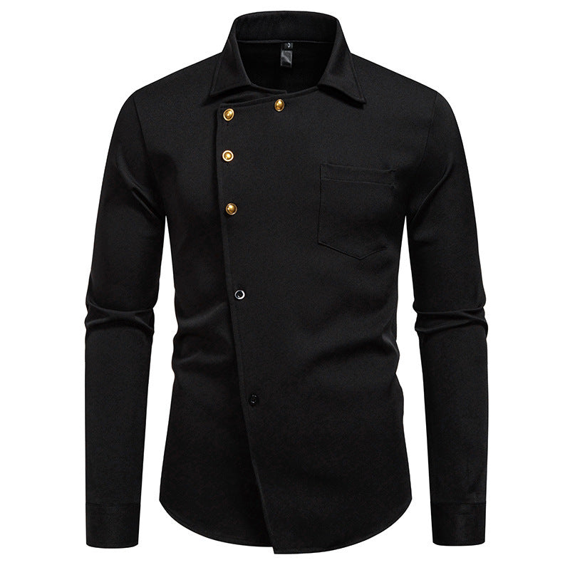 Herren Hemd Modern Asymmetrisch Knöpfe