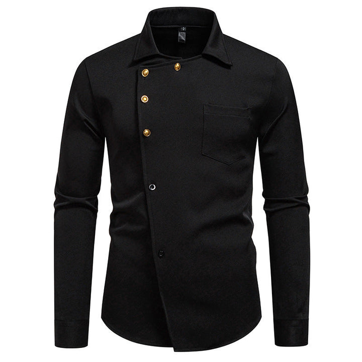 Herren Hemd Modern Asymmetrisch Knöpfe