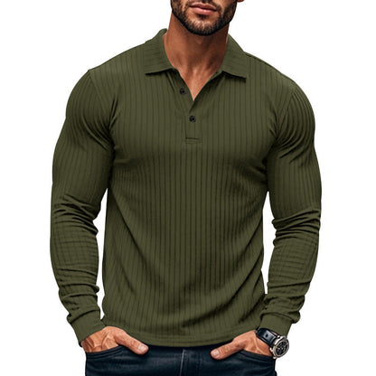 Herren Langarm-Shirt Strukturiertes Muster Modern