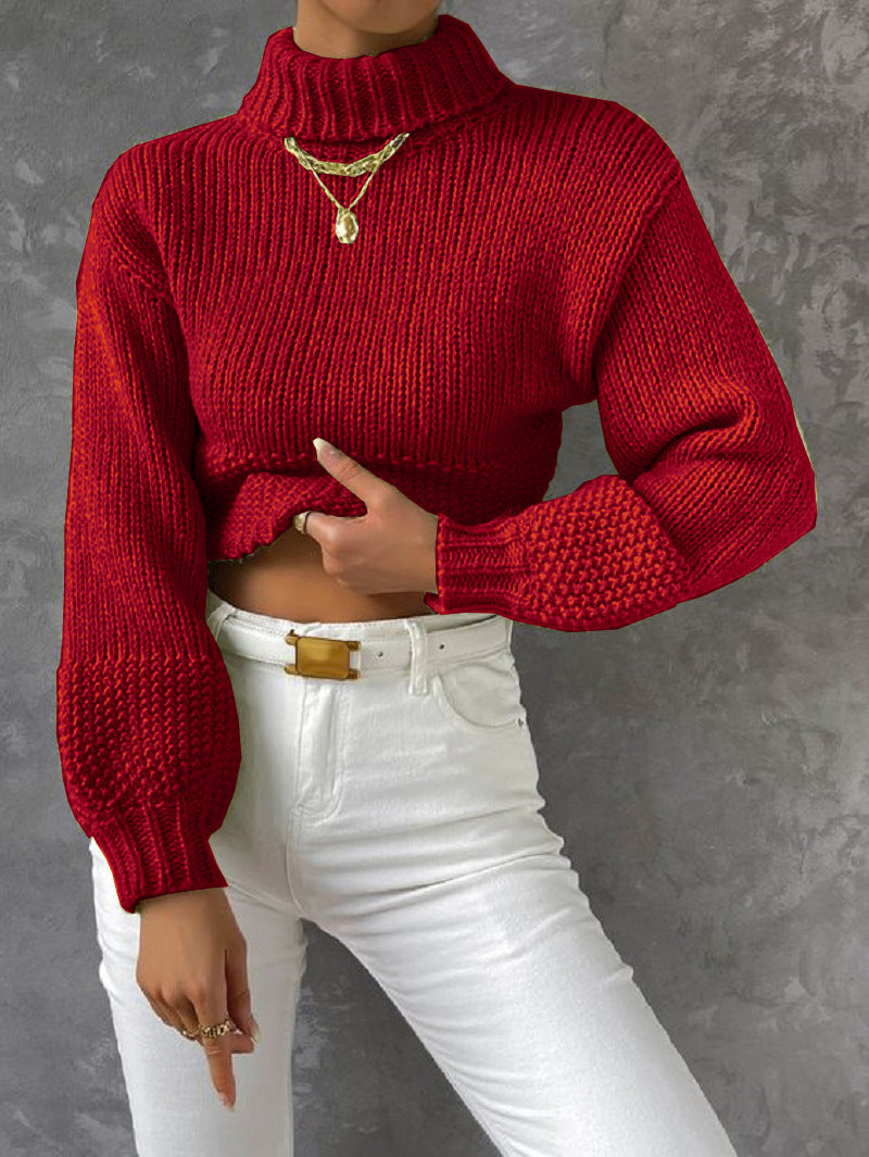 Damen Pullover Modern Voluminöse Ärmel