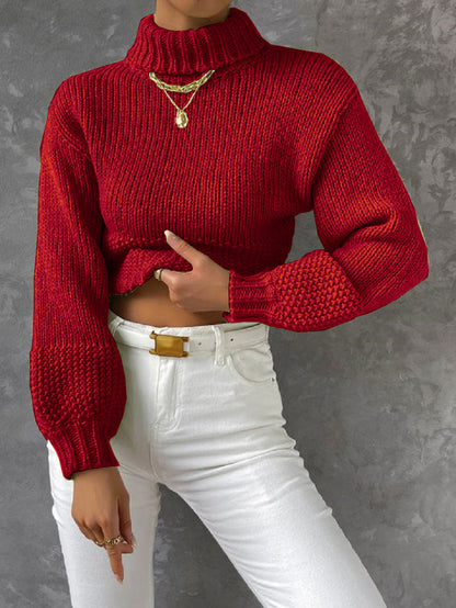 Damen Pullover Modern Voluminöse Ärmel