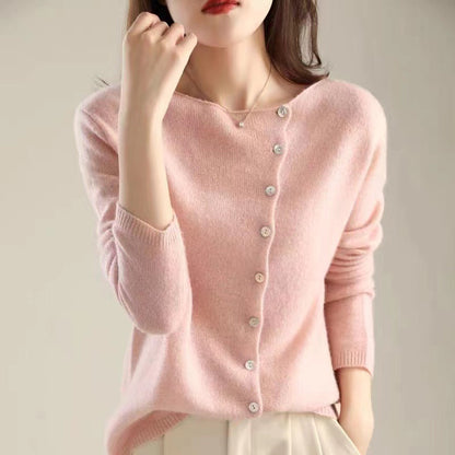 Eleganter Langarm-Pullover mit Knöpfen Damen