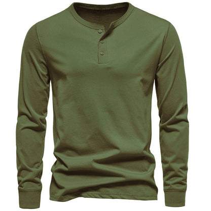 Herren Langarmshirt Modern Knopfverschluss Elegant