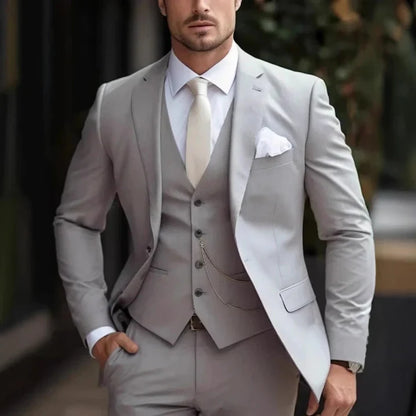 Herren-Anzug 3-teilig Elegant Slim-Fit