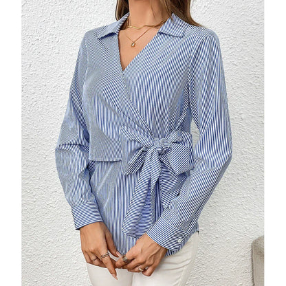 Elegantes Wickelkleid Slim Fit Lange Ärmel