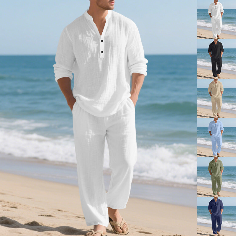 Herren Homewear-Set Bequem Elegant Lang - IdealeKleiden