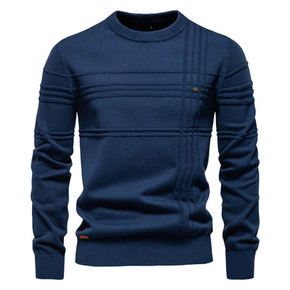 Herren Strickpullover Modern Struktur Design Komfort Passform