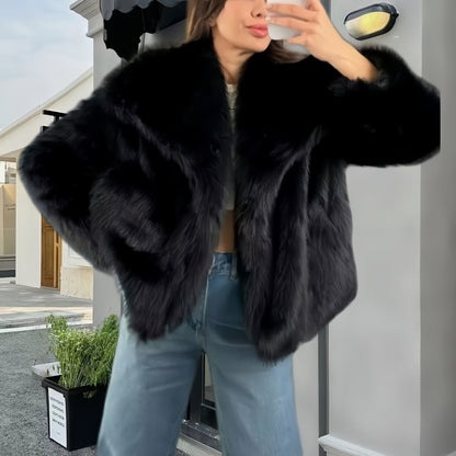 Damenweich Pelzjacke Elegant Lang