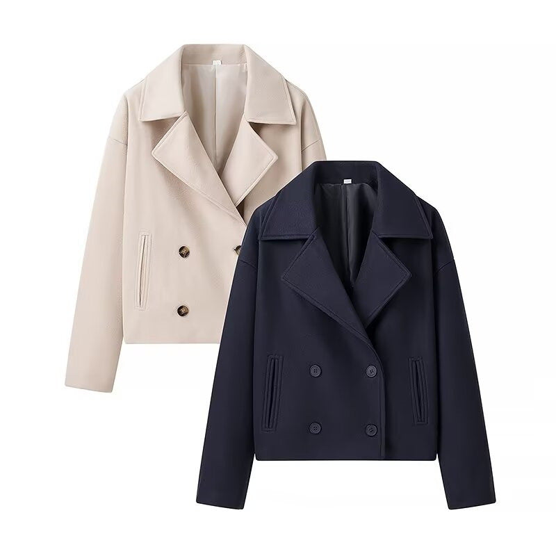 Damen Wolljacke Doppelreiher Chic Winterkleidung - IdealeKleiden