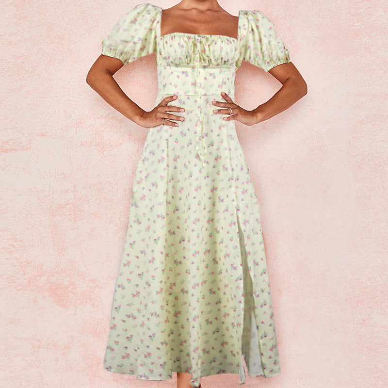 Damen Maxikleid Sommer Blumenmuster Elegant