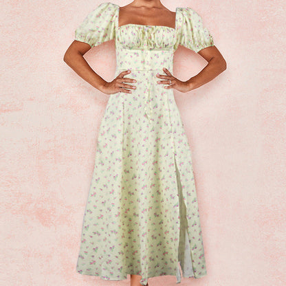 Damen Maxikleid Sommer Blumenmuster Elegant