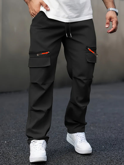 Herren Cargo Hose Bequem Elastisch Große Taschen