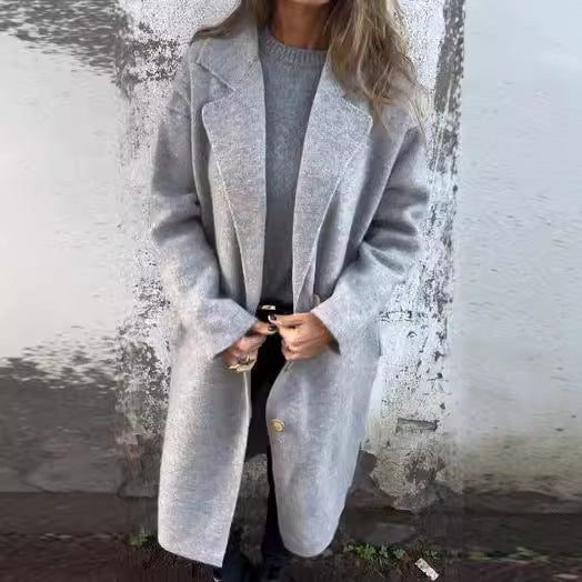 Damen Wollmantel Oversized Elegantes Design