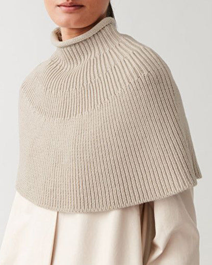 Damen Strickcape Elegantes Design Hochkragen