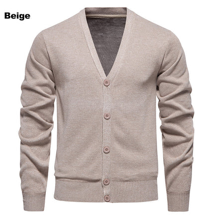 Herren Strickjacke V-Ausschnitt Bequem Knöpfe