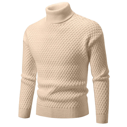 Herren Rollkragenpullover Strukturiert Modern Style - IdealeKleiden