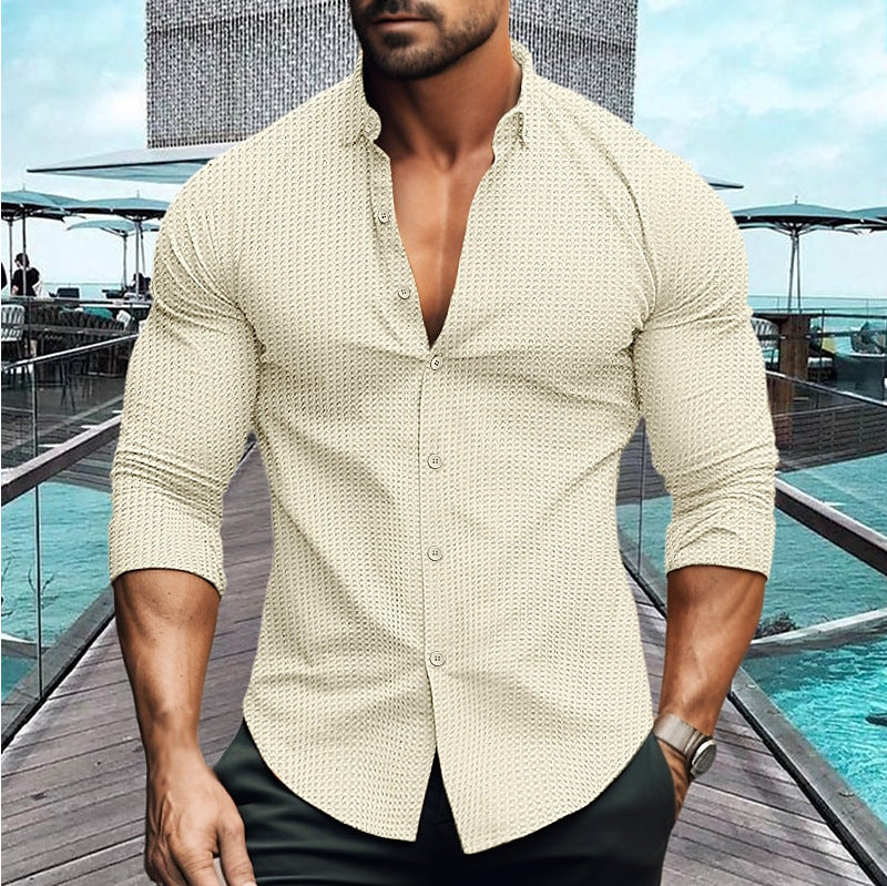 Herren Hemd Elegant Strukturiert Modern Style